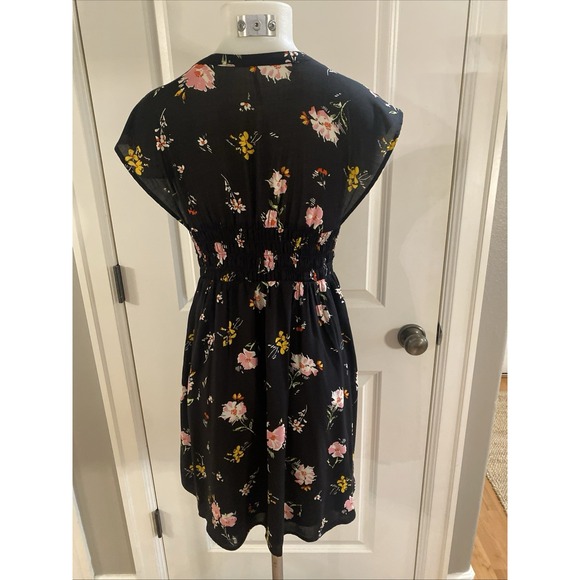 Free People 'Greatest Day' Mini Dress Smocked Waist Black Floral Size Small - Picture 7 of 12
